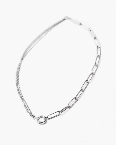 Half & Half Chain Link Necklace